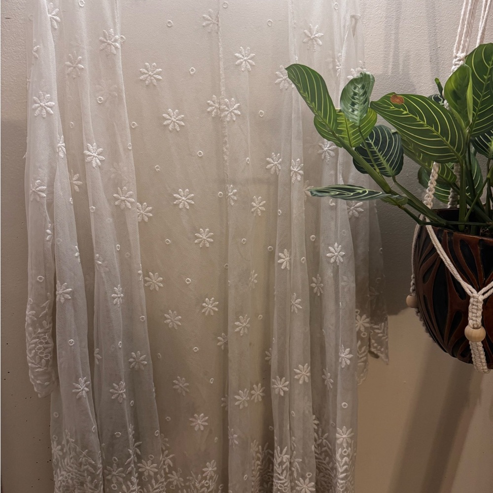 Torrid Floral Embroidered Sheer Kimono